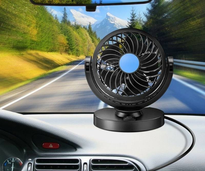 พัดลมติดรถยนต์ พัดลมระบายความร้อนในรถยนต์DC12/24Vปรับได้360องศา
