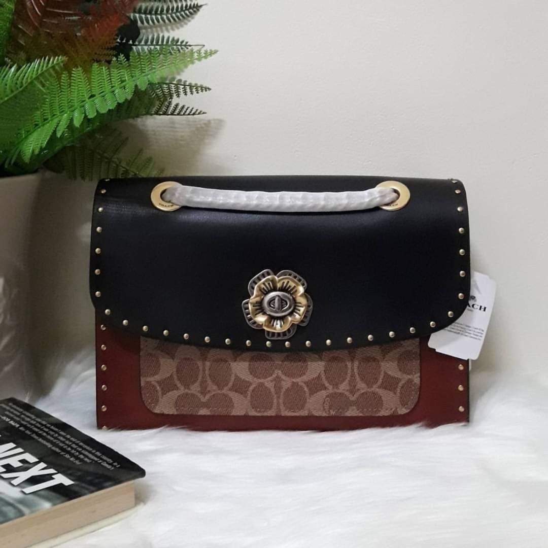 COACH PARKER WITH RIVETS AND SNAKESKIN (COACH 29416) (แอดไลน์ก่อนสั่งซื้อ)