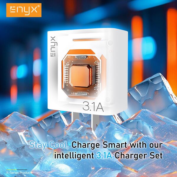 ชุดชาร์จ ENYX S-2X 3.1A รองรับการชาร์จเร็ว 18W สายชาร์จพร้อมหัวชาร์จในกล่องเดียว