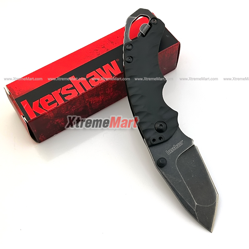 มีดพับ Kershaw 8750TOLBW Tanto Liner Lock Knife (สีดำ) พร้อมคลิปหนีบกระเป๋า