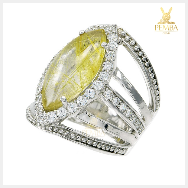 แหวนไหมทองแท้ ทรงมาส์สุดเก๋ เงินแท้925 ชุบทองคำขาว เรียกเงิน เรียกทอง