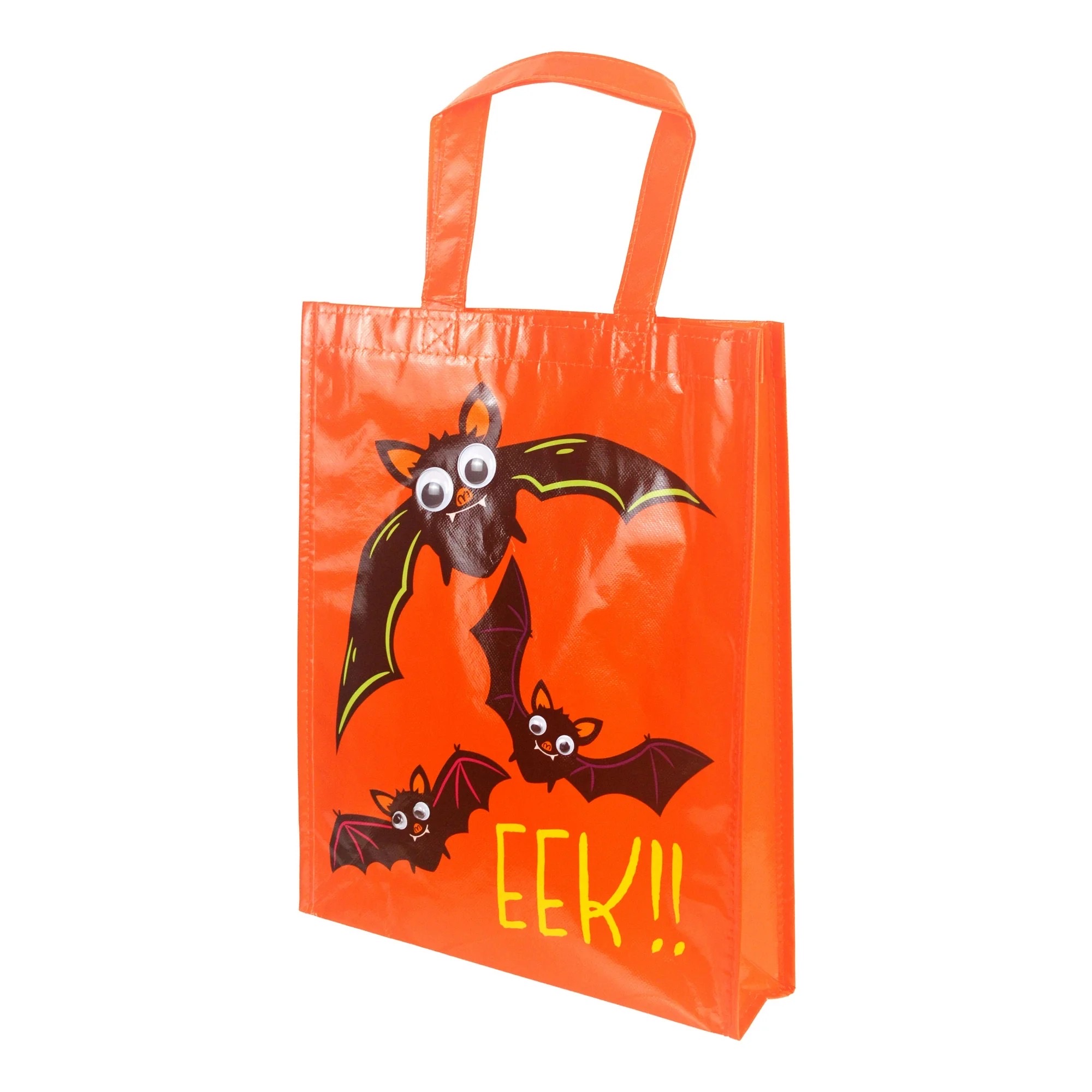 ถุงเอนกประสงค์บรรจุขนมวันฮาโลวีน Way to Celebrate Bats with Goggly Eyes Halloween Tote Bag