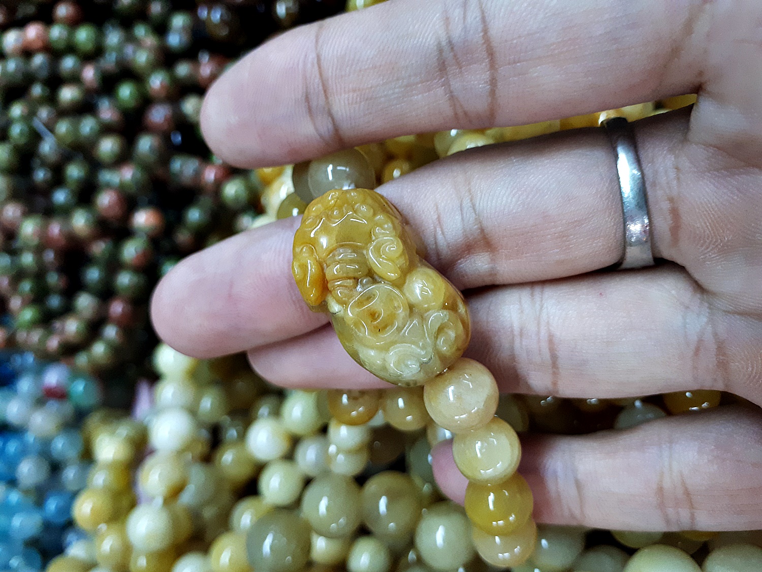 สร้อยข้อมือ ปี่เซียะ (ผีซิว) (Pi Xiu) หินไทเกอร์อาย ตาเสือ Tiger Eye (ขายปลีก ขายส่ง)