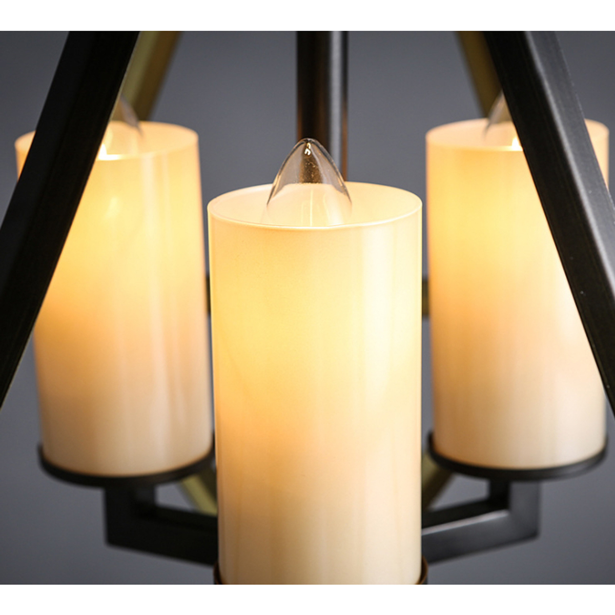 โคมไฟห้อยเพดานเหล็ก เทียน 3 แท่ง