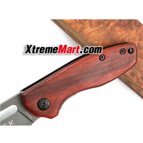 มีดพับ DA101 Tactical Folding Blade Knife 57HRC 441C Blade Steel+Wood Handle Camping Survival Pocket Knives Rescue EDC Portable Tools