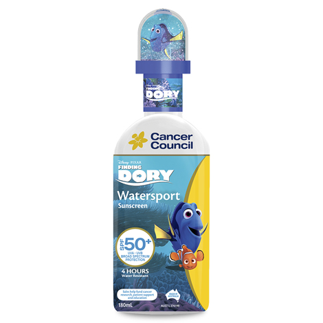 โลชั่นกันแดดชนิดกันน้ำแบบพิเศษสำหรับลูกน้อย Cancer Council Finding Dory Watersport Sunscreen Limited Edition