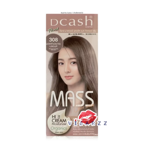 (MR308 มอคค่าประกายบลอนด์) Dcash Master Floral Mass Color Cream ดีแคช มาสเตอร์ ฟลอรัล แมส คัลเลอร์ ครีม ครีมย้อมสีผม สีเด่นชัด ไม่แสบหนังศีรษะ