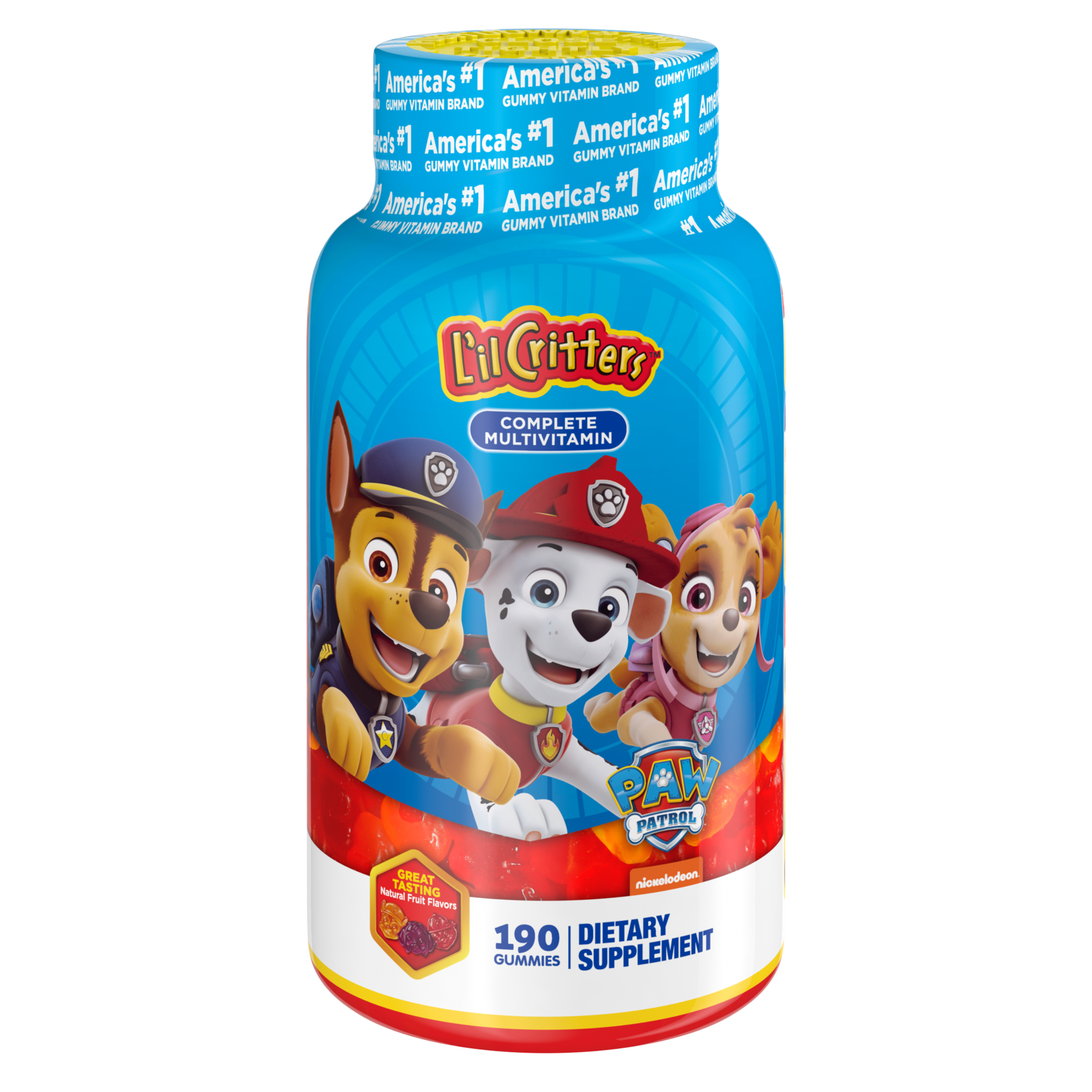 วิตามินรวมสำหรับเด็กชนิดกัมมี่ L'il Critters Paw Patrol Complete Multivitamin (190 Gummies)