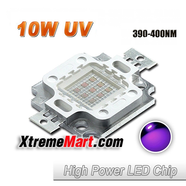 หลอด UV 10W LED High Power Light 395 - 400nm แสงสีม่วง (Ultra Violet)