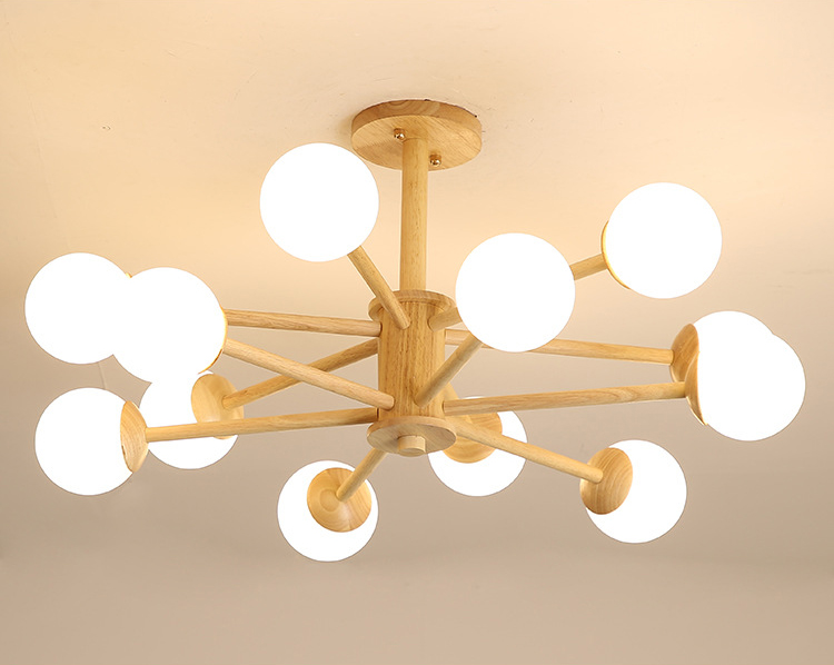 โคมไฟแขวนเพดานไม้เนื้อแข็ง Modern [K8012]