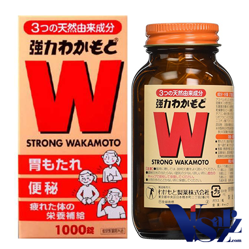 W Strong Wakamoto 1,000 เม็ด ยาช่วยบำรุงกระเพาะและลำไส้ เป็นยาเกี่ยวกับระบบอาหารที่ทำมาจากสมุนไพรธรรมชาติด้วยกัน 3 ชนิด สรรพคุณมากมายทั้งช่วยย่อย, ดูแลลำไส้, แก้อาการเบื่ออาหาร, ท้องผูก