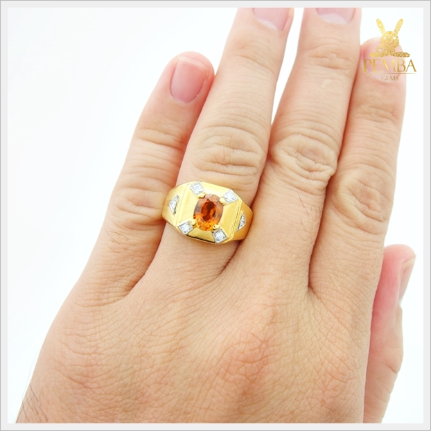 แหวนบุษราคัมแท้ สีสวยใส คัดพิเศษ (สามารถสั่งทำได้ค่ะ)