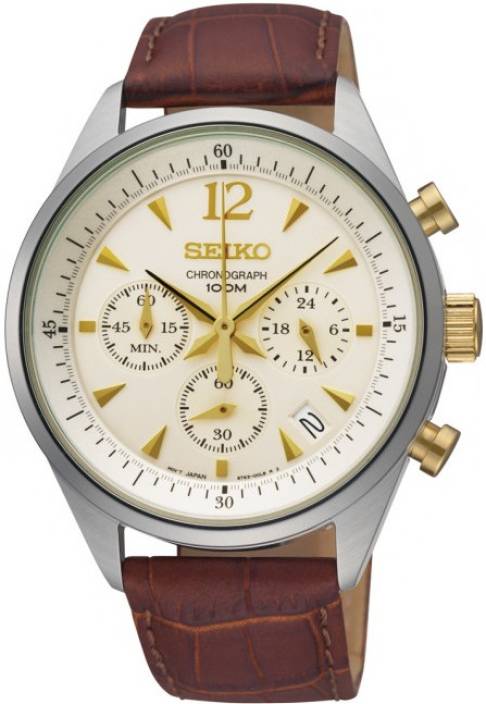 Karnvera Shop นาฬิกาข้อมือผู้ชาย Seiko Chronograph Quartz 100M SSB069P1 Men's Watch