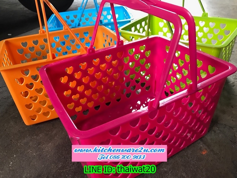 P10197 ตะกร้าเหลี่ยมหูหิ้วเอนกประสงค์ (26*19*14 cm) สีสวย เกรดเอ No.9 ราคาส่งต่อ 1 โหล:12 ใบ:(210 บต่อโหล ขายส่งทุกอย่าง 20 บาท