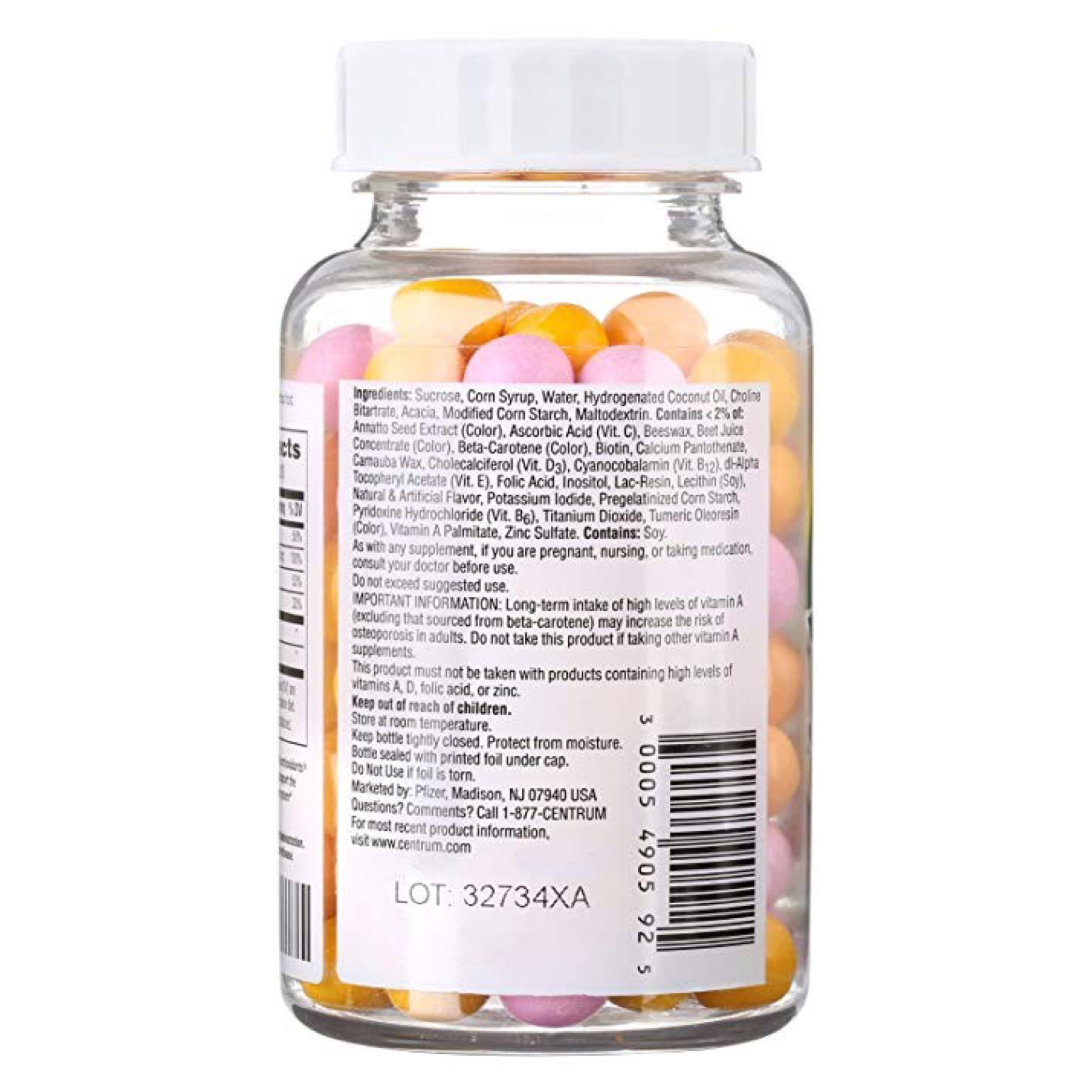 วิตามินรวมเสริมอาหารสำหรับผู้ใหญ่ Centrum FlavorBurst Multivitamin Adult Chews (Tropical Fruit)