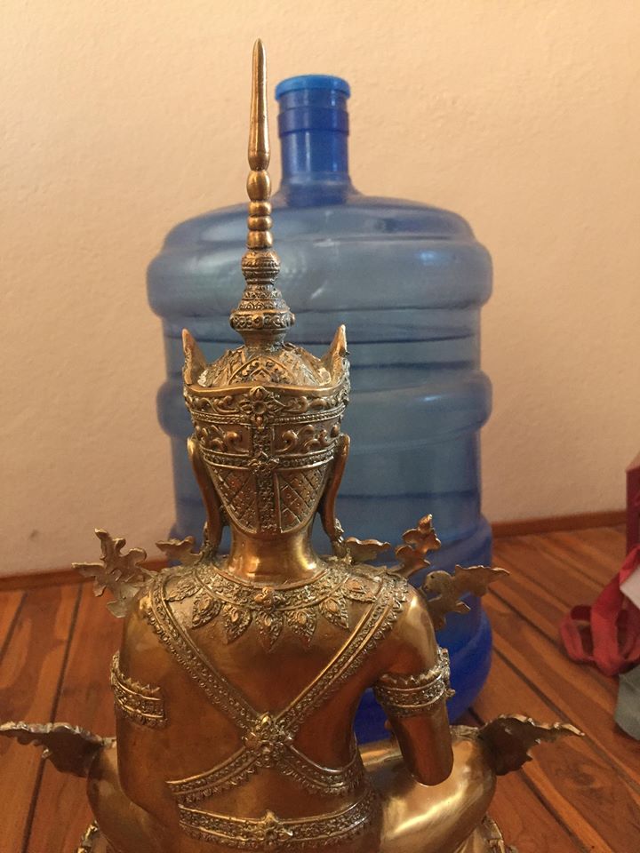 รูปหล่อ พระพุทธรูป ปางพระจักรพรรดิ เนื้อโลหะทองเหลือง ขัดเงา 2กษัตริย์ (หล่อใหม่ ขายปลีก ขายส่ง หน้าตัก 9นิ้ว)