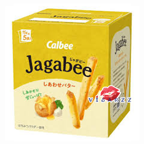Exp.06/25 (กล่องเหลือง 15g x 5 ซอง รสเนย) Calbee Jagabee Jagarico จากาบี้ คาลบี้ จาการิโกะแบบถ้วย ขนมญี่ปุ่นมันฝรั่งแท่งอบกรอบสุดฮิตจากญี่ปุ่น กรอบ อร่อย