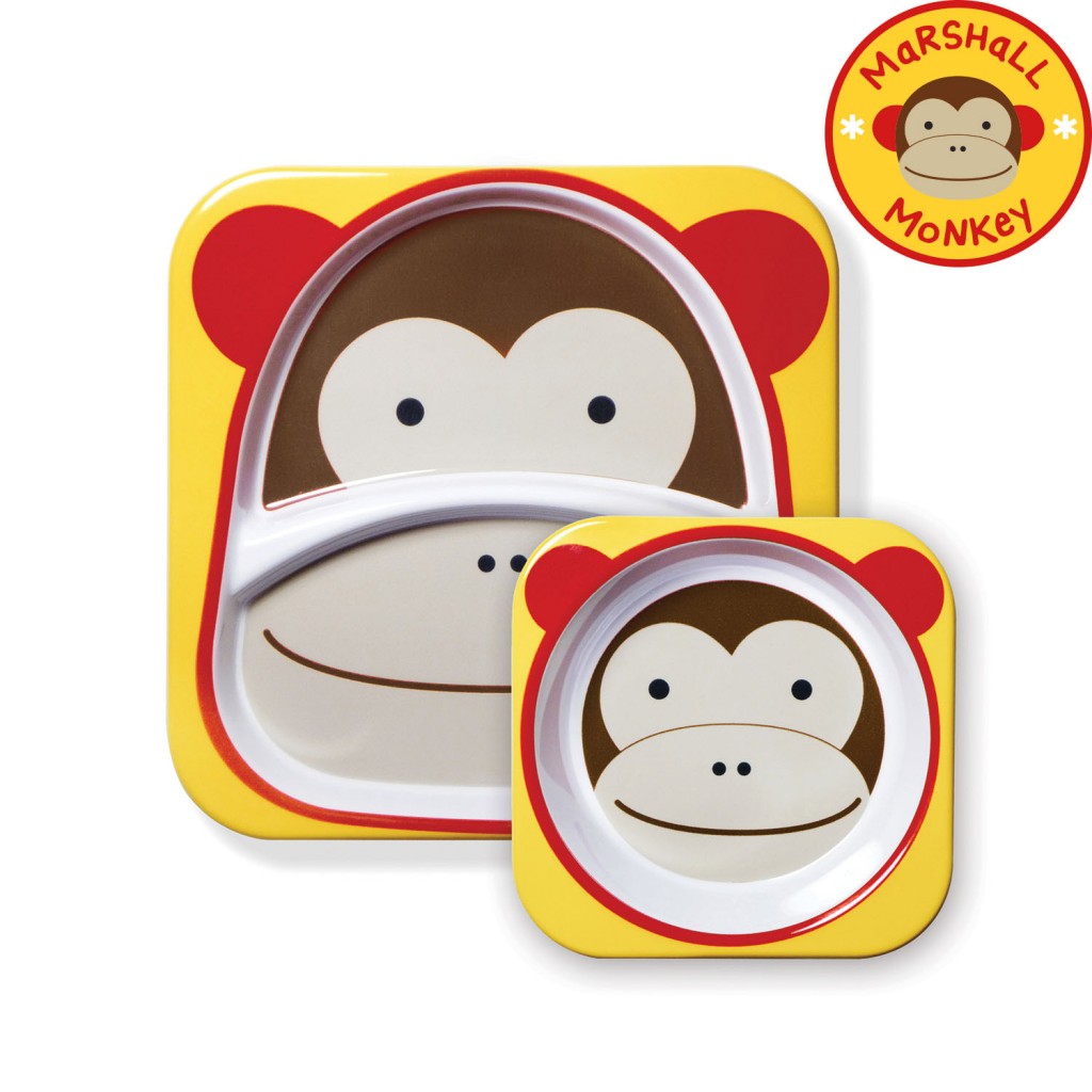 จานและชามบรรจุอาหารสุดน่ารัก Skip Hop รุ่น Zoo Melamine Set (Monkey)