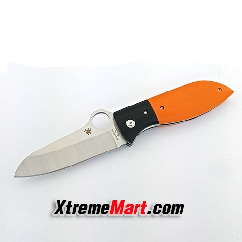 มีดพับ มีดพก Spyderco รุ่น SPC256 ด้ามจับ G10 ระบบ Liner Lock Stainless Steel Folding Knives (สีส้ม)