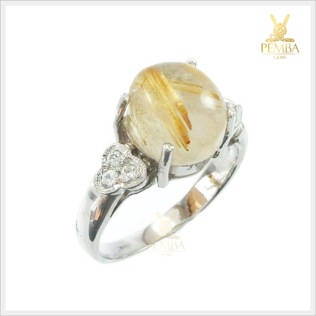 แหวนไหมทองแท้ เงินแท้925 ชุบทองคำขาว