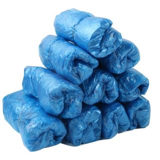 ถุงพลาสติกสำหรับคลุมรองเท้า แบบสั้น 100 ชิ้น ถุงใส่รองเท้าแบบใช้แล้วทิ้ง Shoe Cover ป้องกันรองเท้าเปียกกันเชื้อโรคในน้ำ