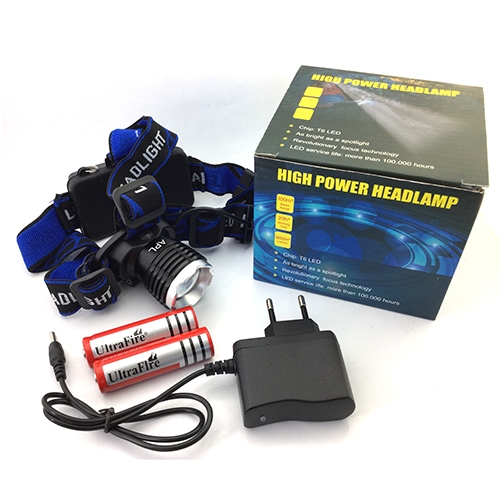 ชุดเซตไฟฉายคาดหัวซูม CREE T6 1000LM Zoom Headlamp Headlight 18650 x 2