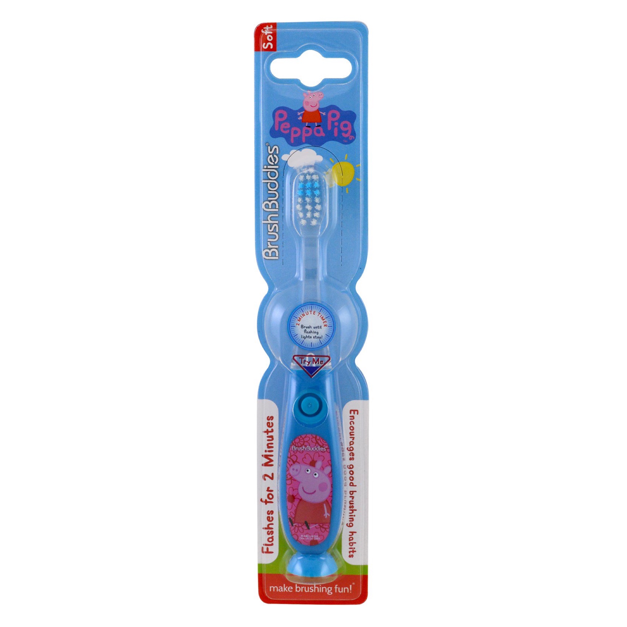 แปรงสีฟันพร้อมแสงไฟบอกเวลา Brush Buddies Peppa Pig Light-Up Toothbrush with Timer (Soft)