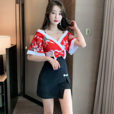 ชุดแซ็กซี่ไนท์คลับ ผับ บาร์ คาราโกแกะ ช่างนวดเทา นวดสปา NK6707006 สีภาพ S-3XL
