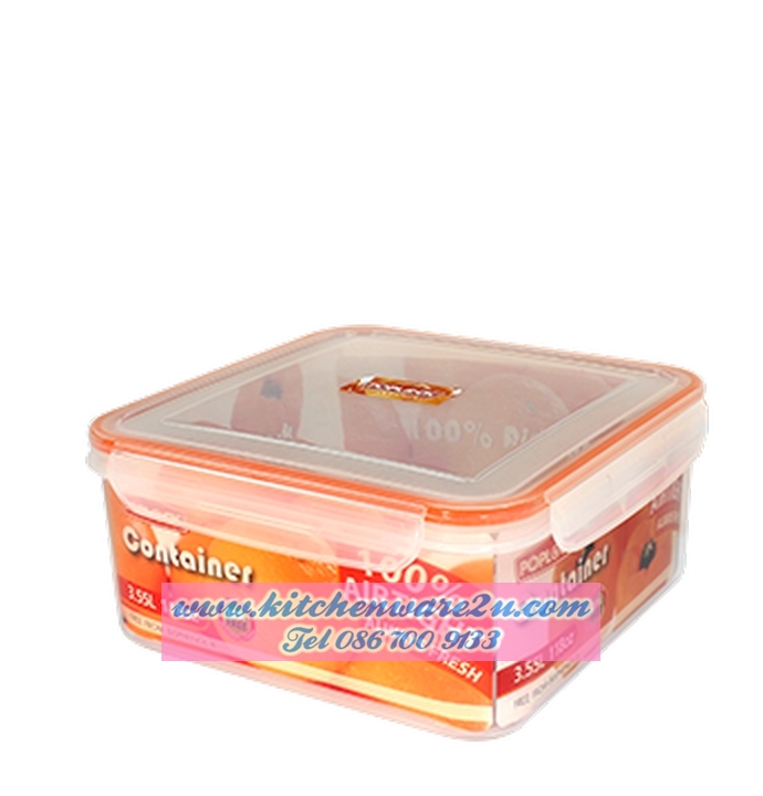 P09506 กล่องถนอมอาหารเหลี่ยม POP Lock 3.5 ลิตร (22 x 22 x 10 cm.) เกรดเอ อย่างดี No.9145 ราคาส่งต่อ 1 โหล: 12 ใบ (เฉลี่ย 90 บ/ใบ)