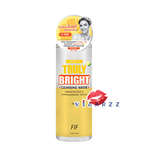 (ขวดเหลือง) Faith in Face Vita7 Truely Bright Cleansing Water 500mL ผลิตภัณฑ์เช็ดทำความสะอาดเครื่องสำอางค์สูตรน้ำอ่อนโยนสำหรับทุกสภาพผิวแม้ผิวแพ้ง่าย พร้อมสารสกัดจากธรรมชาติ 14 ชนิดช่วยเติมความชุ่มชื้นให้ผิว พร้อมเป็นโทนเนอร์เพื่อเตรียมผิวส