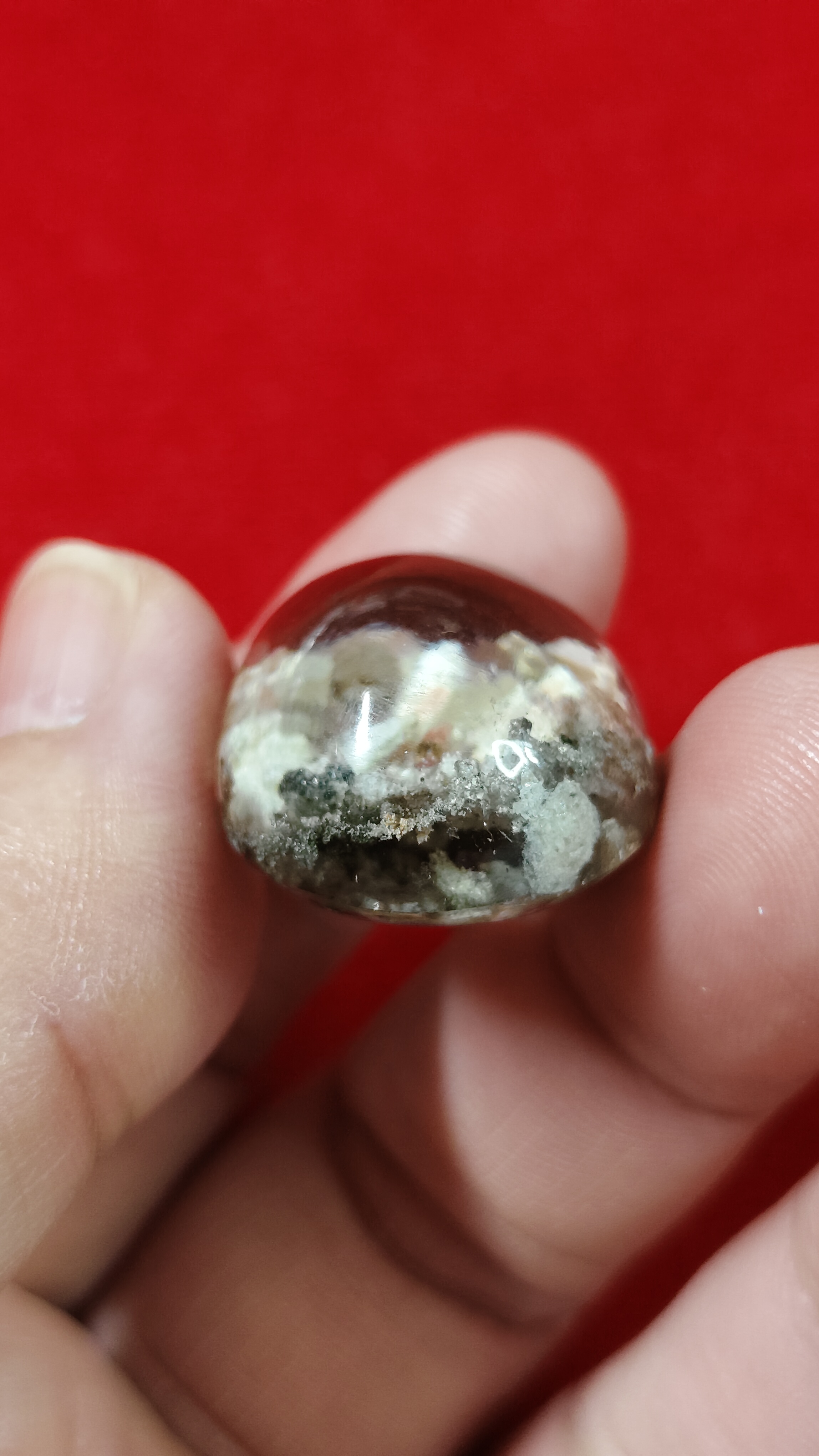 #แก้วโป่งข่าม(แก้วปวกหลากสีติดก้อนแร่)รหัสg-0038