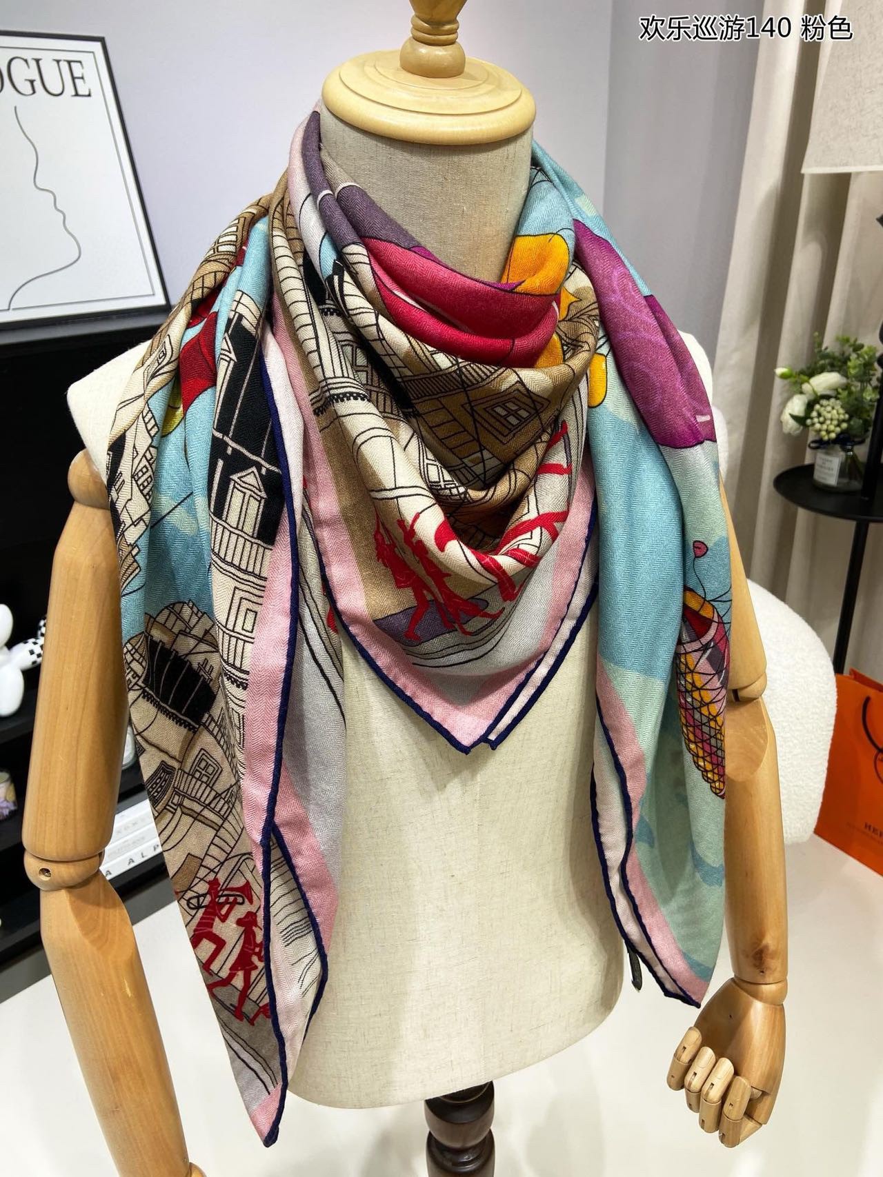 ผ้าพันคอ hm ผ้าคลุมไหล่ hm silk and cashmere scarf งานดีสุด