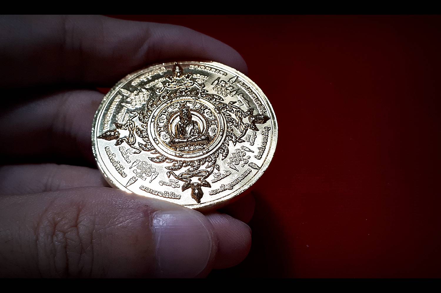 เหรียญทำน้ำมนต์ หลวงพ่อหนุน วัดพุทธโมกข์ เนื้อชุบทอง ปี2556 #รับประกันแท้