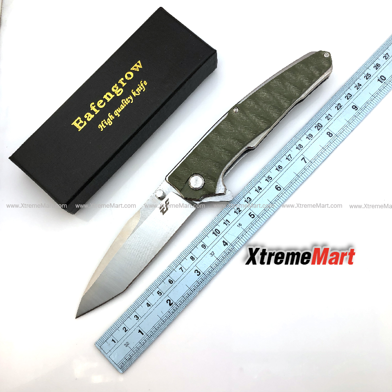มีดพับ Eafengrow EF913 ด้ามเขียว ใบ Tanto D2 Blade ด้าม G10 Handle Folding knife Survival Camping tool tactical knife (เล่มละ)