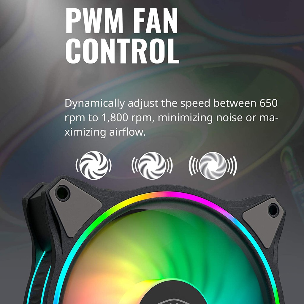 FAN Cooler Master MasterFan MF120 Halo MF120 Halo 2 Duo-Ring ARGB Lighting 120mm #coolermaster