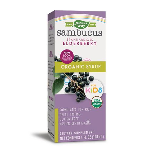 วิตามินเสริมสร้างภูมิคุ้มกันสำหรับเด็กแบบออแกนิก Nature's Way Organic Sambucus for Kids