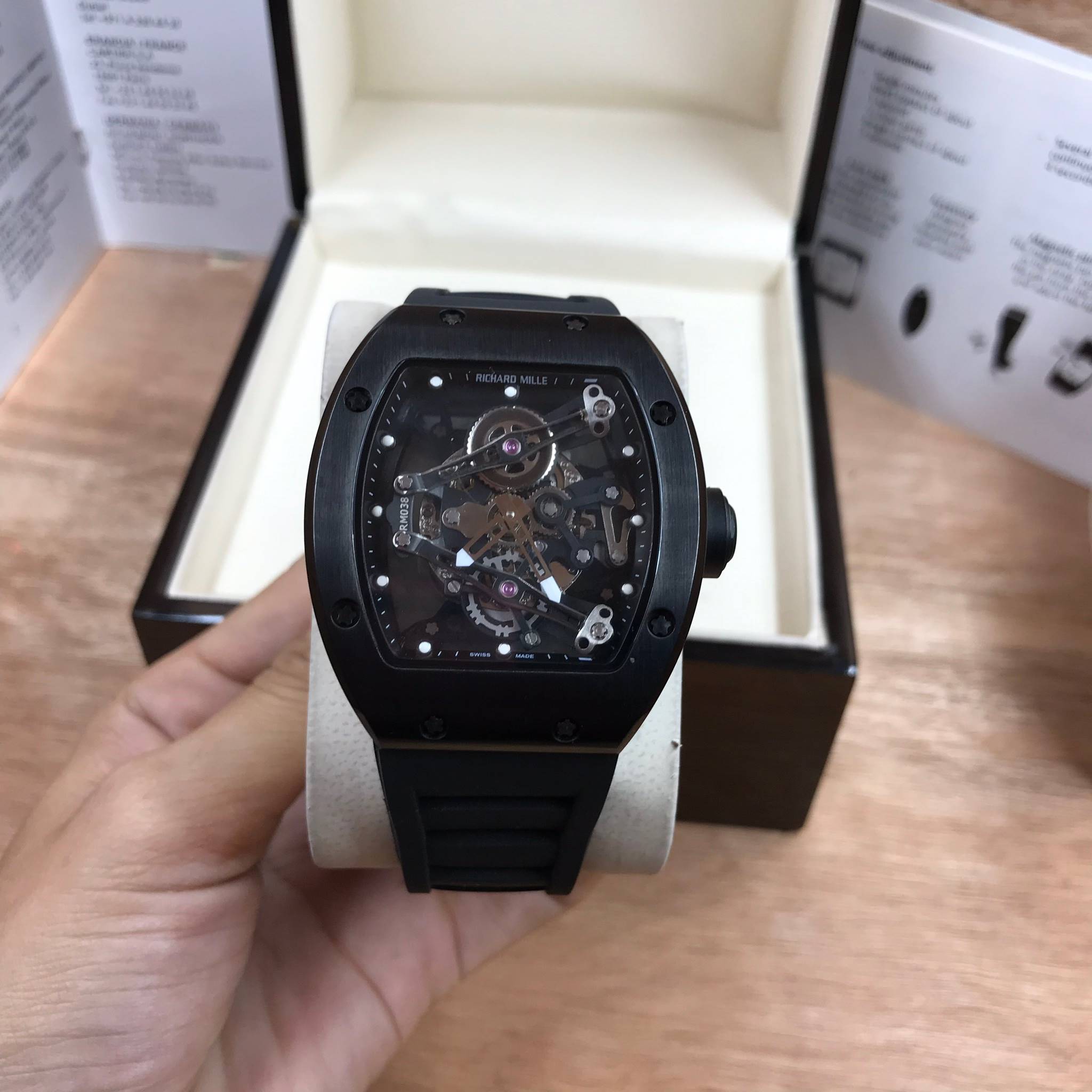 นาฬิกา Richard Mille RM038 Black - งาน Mirror Swiss
