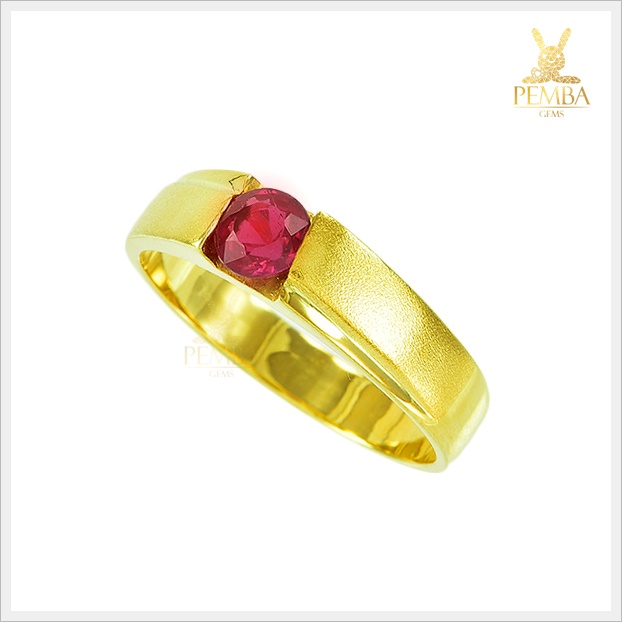แหวนทับทิมแท้ ทองแท้ ดีไซน์เรียบหรู ดึงดูดสายตา