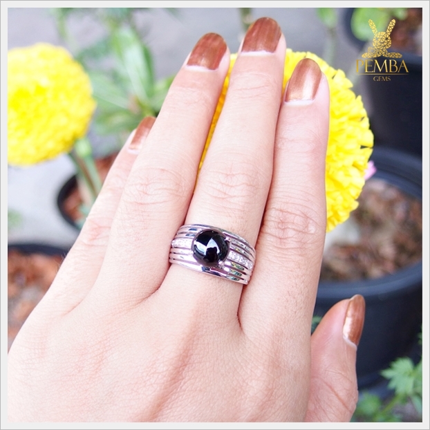 แหวนนิลแท้ ทรงหลังเบี้ย เสริมอำนาจบารมี ลูกน้องรักใคร่