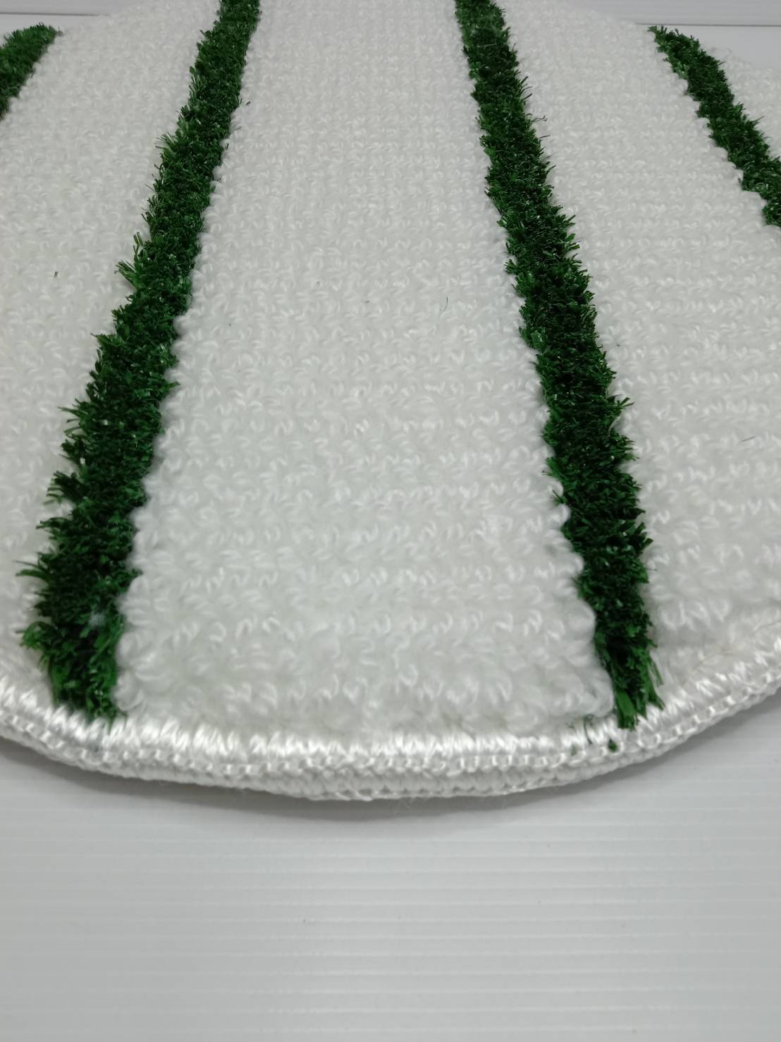 แผ่นผ้าบอนเน็ตขาวแถบเขียว