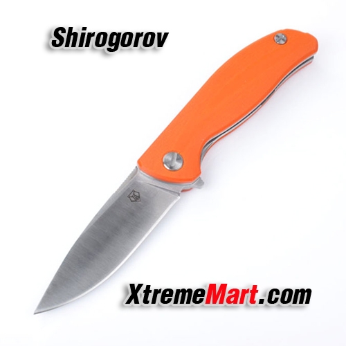 มีดพับ Shirogorov F3 ด้ามสีส้ม (Cronidur 30EVO) Small Tactical Folding Knife Black G10 Handle
