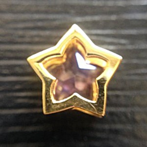 Star Pink Sapphire Pendant จี้รูปดาว พลอยพิงค์ซัฟฟราย ทองคำ YG หนัก 1.59 กรัม พลอยพิงค์ซัฟฟราย ขนาด 6 มิล