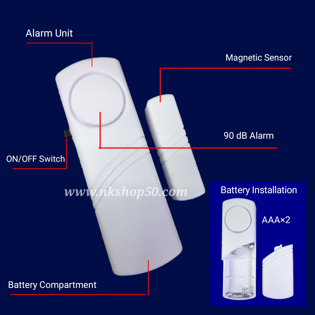 เครื่องเตือนผู้บุกรุก เครื่องเตือนกันขโมยติดกับประตูหรือหน้าต่าง