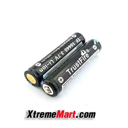 แบตเตอรี่ TrustFire 10440 600mAh 3.7V (สีดำ)Rechargeable Li-ion Battery - Black