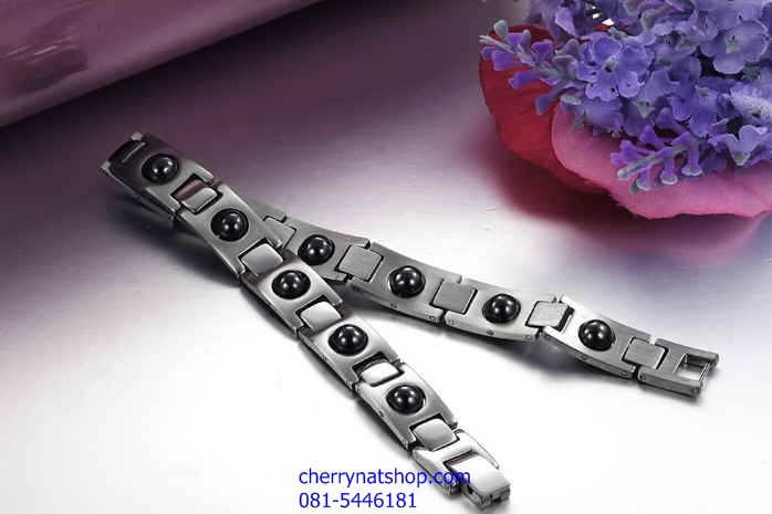 พร้อมส่งสร้อยข้อมือแม่เหล็กเพื่อสุขภาพ สร้อยข้อมือไทเทเนียมเจอรเมเนียม รุ่นCA