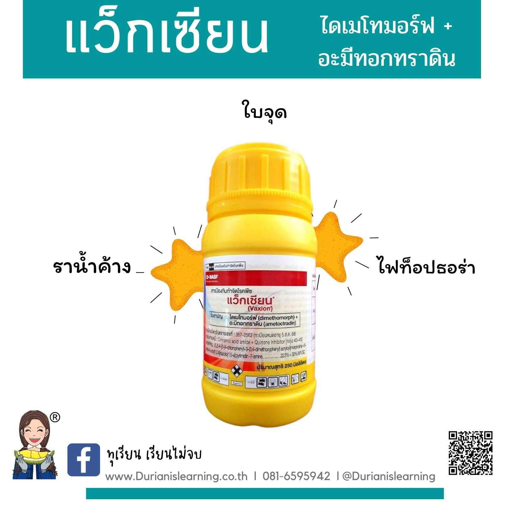 แว็กเซียน 250 ซีซี ไดเมโทมอร์ฟ+อะมีทอกทราดิน ยาบวก2กลุ่ม2กลไกการออกฤทธิ์แก้ปัญหาเชื้อดื้อยา