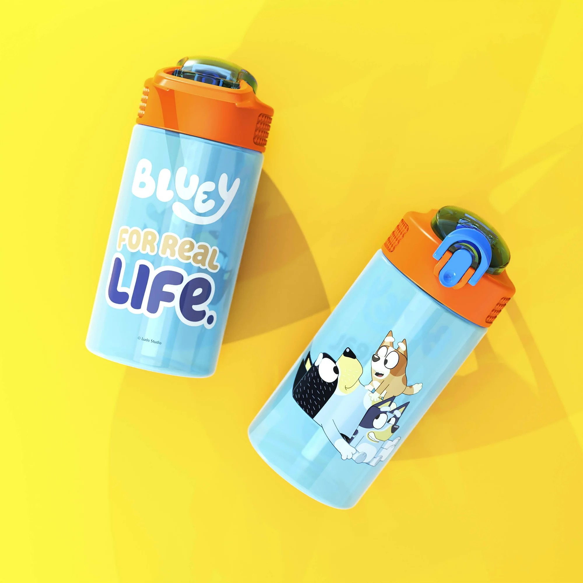 กระติกน้ำพร้อมหลอดดื่มสำหรับเด็ก Zak! Bluey 16 Oz. Reusable Water Bottle with Straw