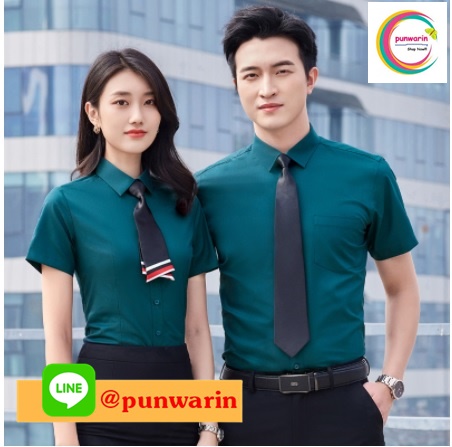 เสื้อเชิ้ตพนักงานชายหญิงปกเชิ้ตแขนสั้นและแขนยาวแบบมาตรฐานชุดยูนิฟอร์ม T6503001