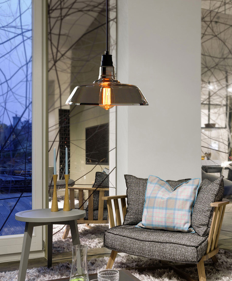 โคมไฟแขวนเพดานแก้ว Loft American [PL039]