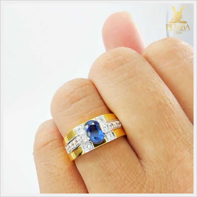 แหวนไพลินแท้ ทองแท้ เท่อย่างมีสไตล์ (สามารถสั่งทำได้ค่ะ)